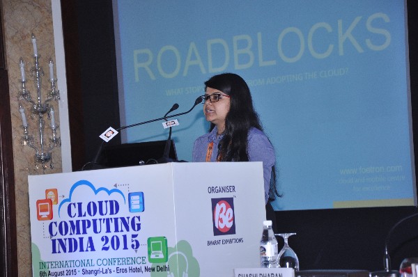 Ms. Arushi Bansal, Cloud Evangelist, Foetron, addressing the audience.
Ms. Arushi Bansal, Cloud Evangelist, Foetron, addressing the audience.